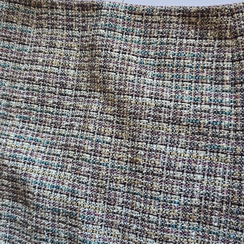 Vintage Brooks Brothers Wool Blend Plaid Boucle Tweed Pencil Skirt Sz 2 - Picture 3 of 11